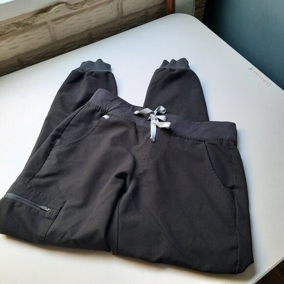 FIGS Scrub Pants Womens Small Black Zamora Jogger‎ 2.0 Cargo Pockets Stretch - Picture 2 of 10